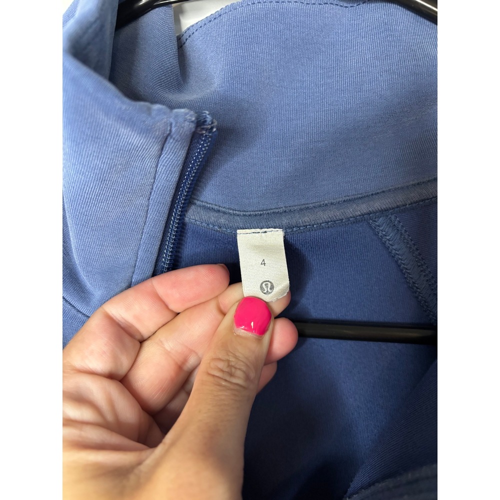 Lululemon Brushed Softstreme Funnel-Neck Full Zip Pitch Blue LW3FXYS EXCELLENT - Picture 8 of 11